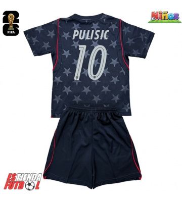 Estados Unidos Christian Pulisic #10 Segunda Equipación Niños Mundial 2026 Manga Corta (+ Pantalones cortos)